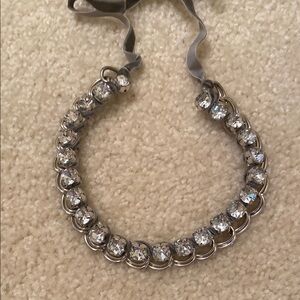 Elegant Silver Necklace with Ribbon